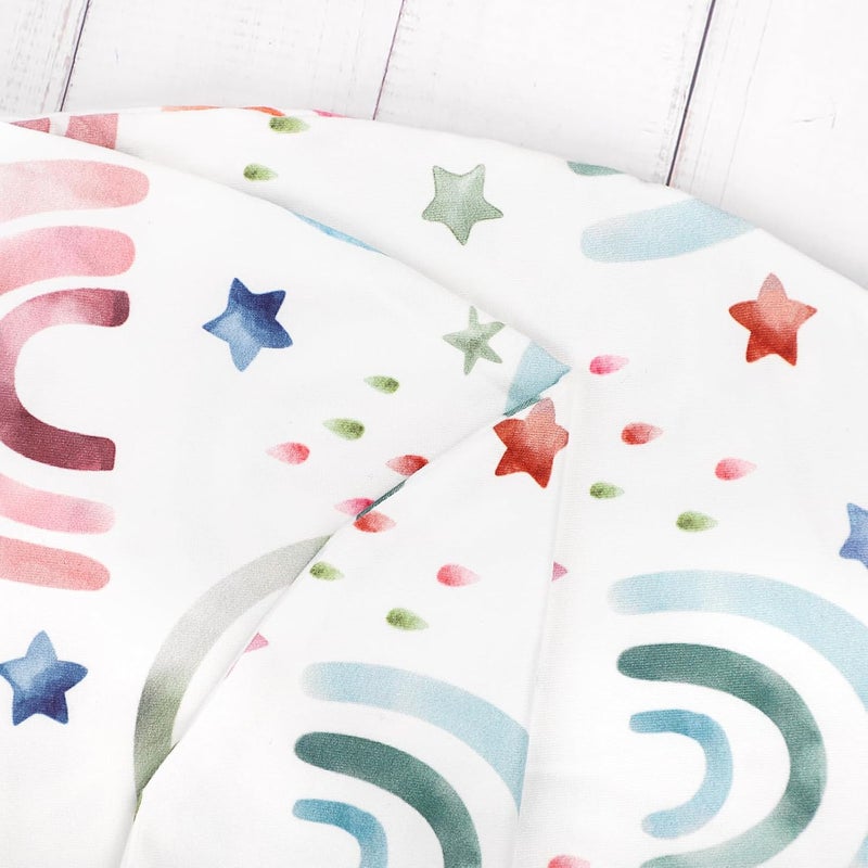 WINGHENLEE Nursing Pillow Cover, Breastfeeding Pillow Cover for Baby Girls Boys, Soft Stretchy Nursing Pillowcase for Infant Newborn, Removable Slipcover for Nursing Pillows, RainbowStar(Only Cover) - Image 2
